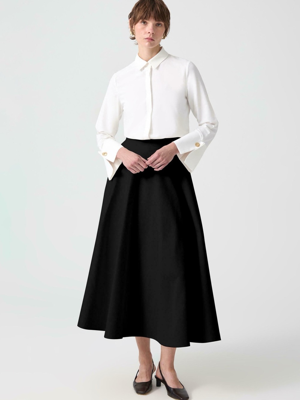 Sezane White Shirt with Gold detail Size 10
